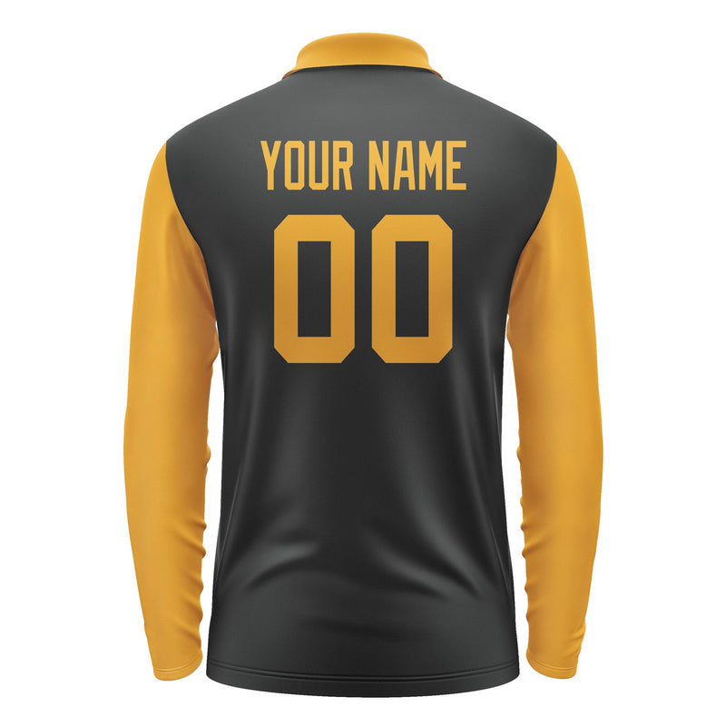 Custom Black Yellow Long Sleeve Polo Shirt Pl171919B119