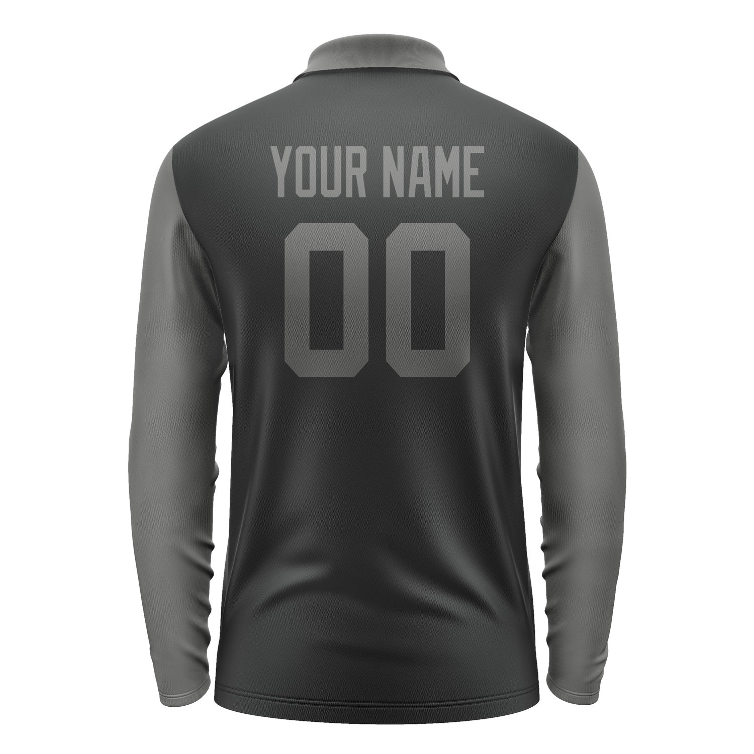 Custom Black Dark Grey Long Sleeve Polo Shirt Pl172020B120
