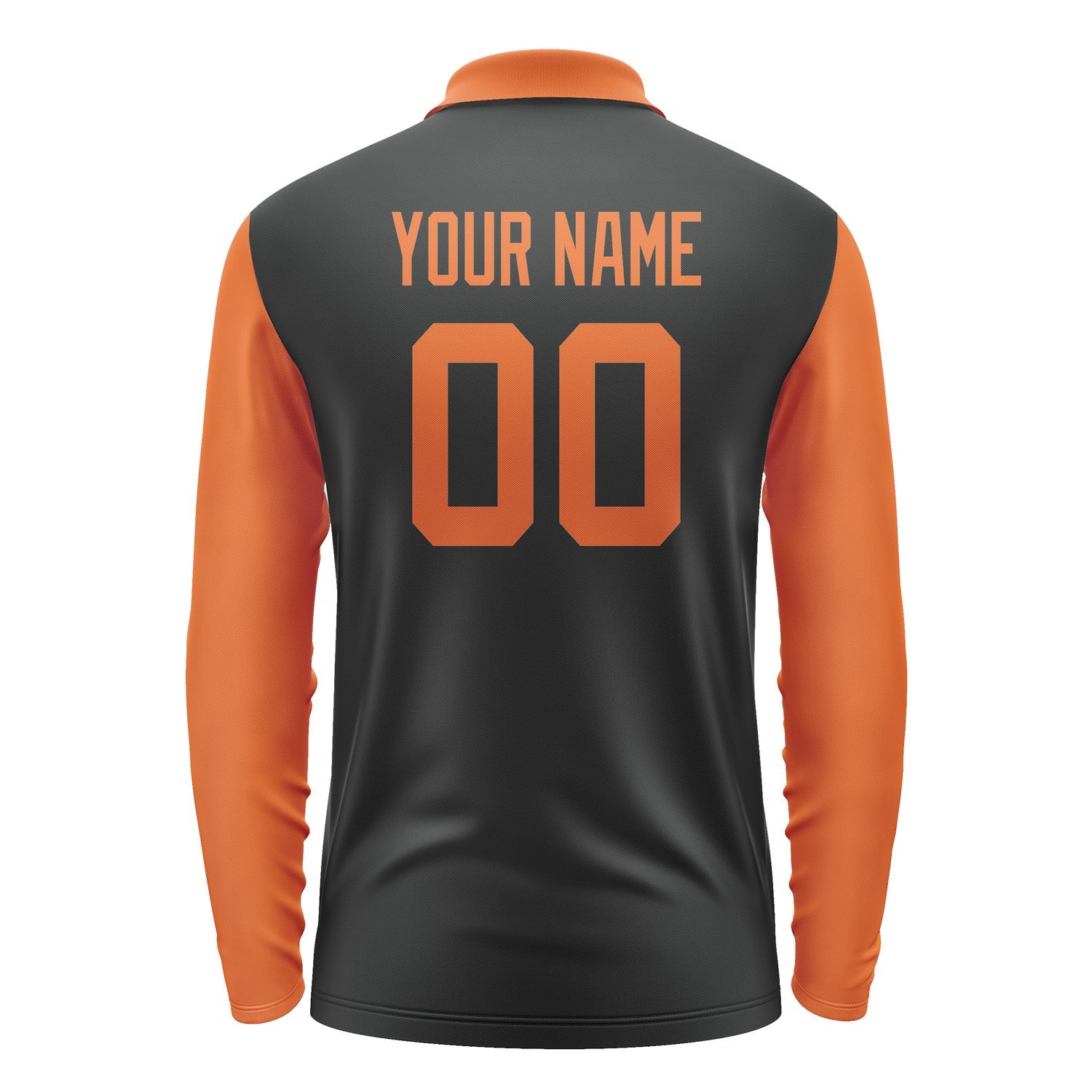 Custom Black Orange Long Sleeve Polo Shirt Pl172828B128