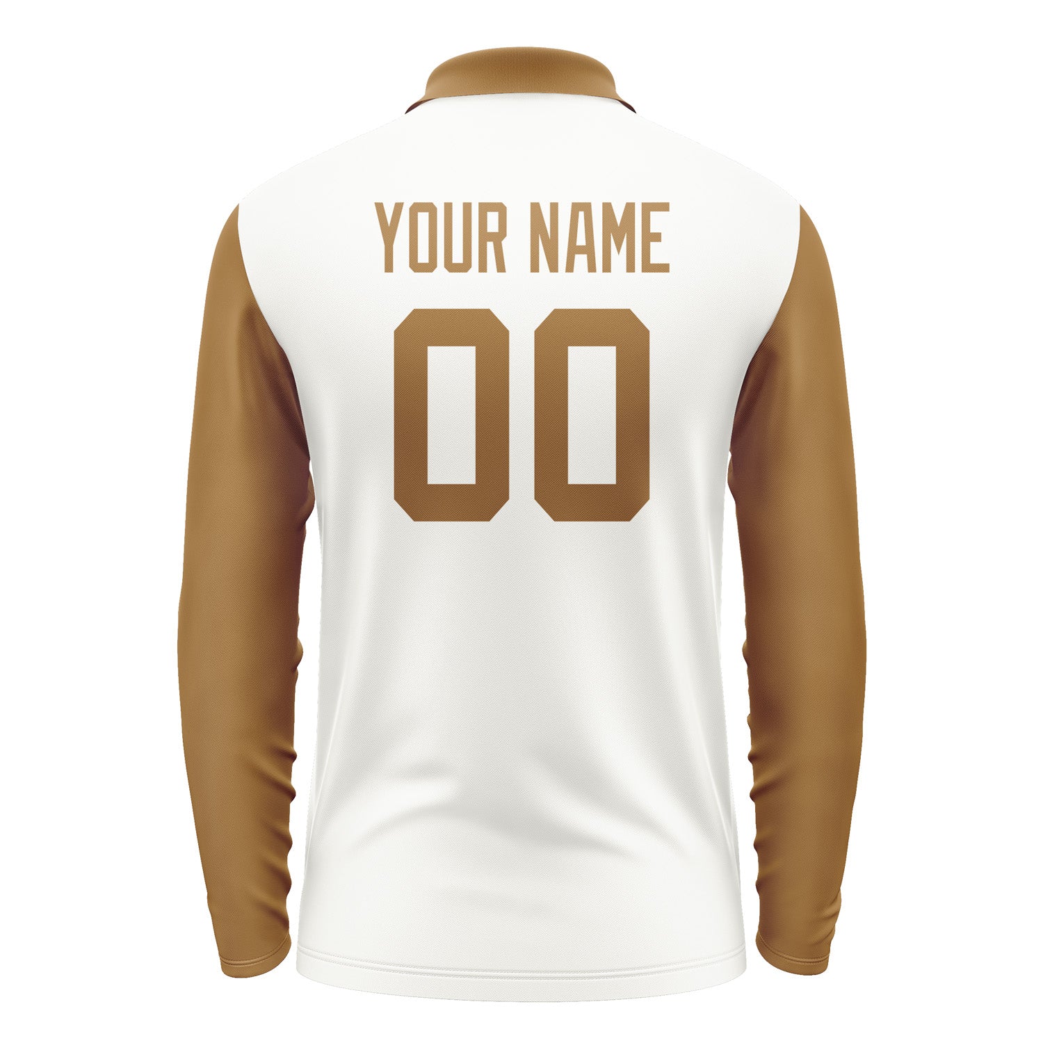 Custom White Khaki Long Sleeve Polo Shirt Pl182222B122
