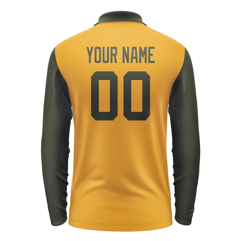 Custom Yellow Olive Long Sleeve Polo Shirt Pl190202B102