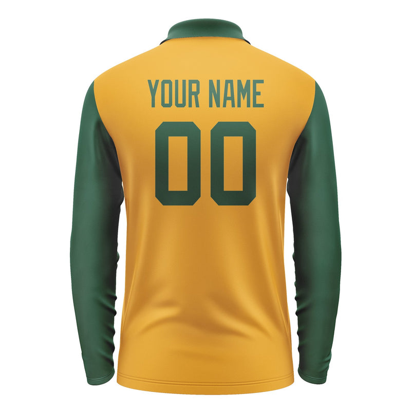 Custom Yellow Green Long Sleeve Polo Shirt Pl190505B105