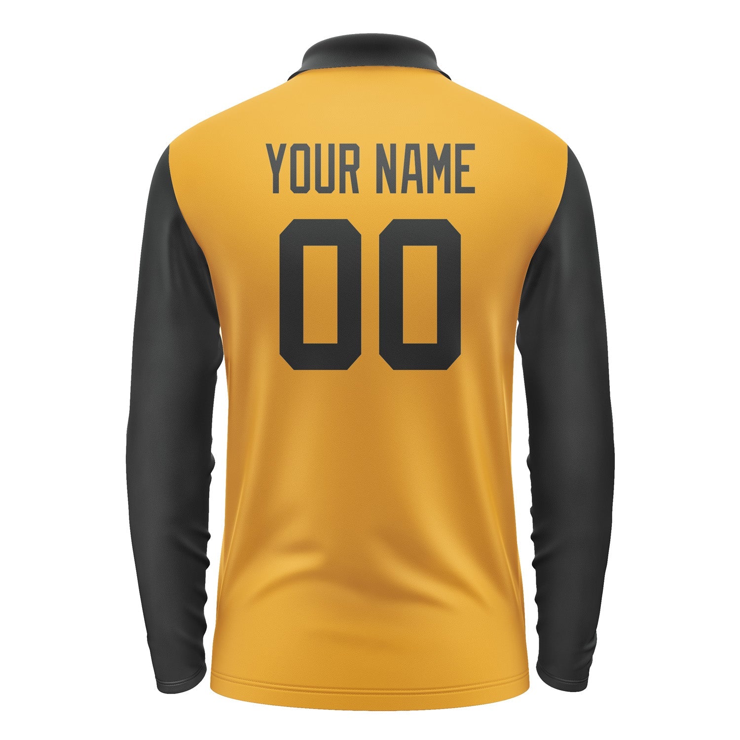 Custom Yellow Black Long Sleeve Polo Shirt Pl191717B117
