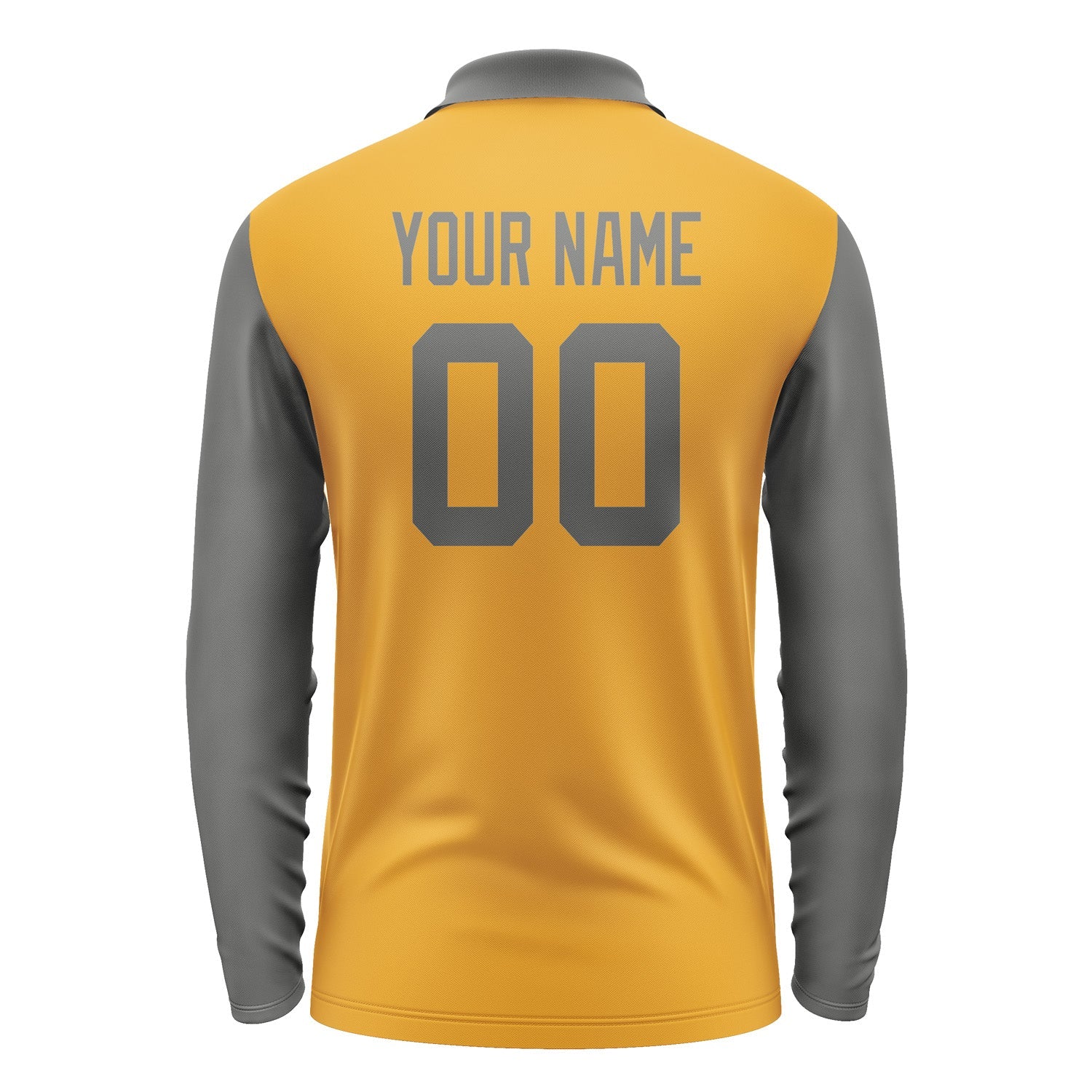 Custom Yellow Dark Grey Long Sleeve Polo Shirt Pl192020B120