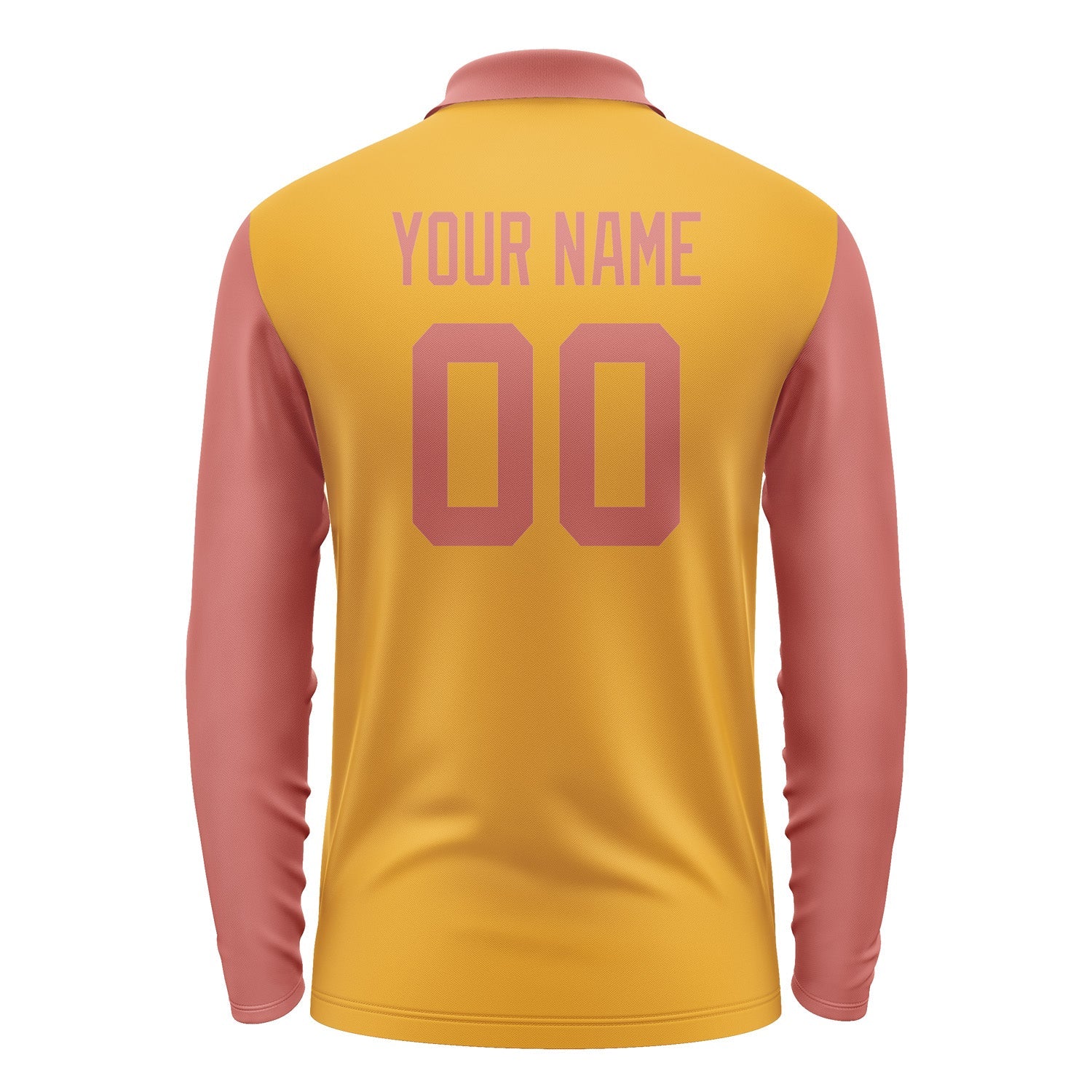 Custom Yellow Copper Rose Long Sleeve Polo Shirt Pl192929B129
