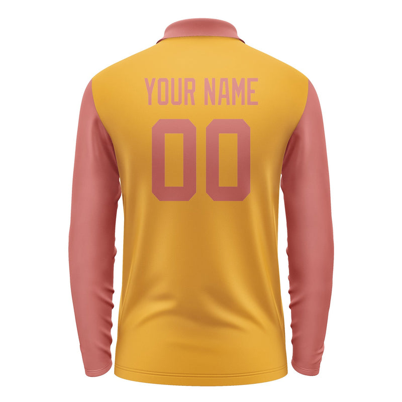 Custom Yellow Copper Rose Long Sleeve Polo Shirt Pl192929B129