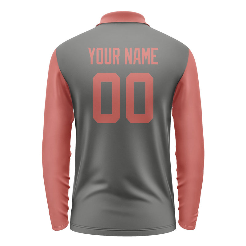 Custom Dark Grey Copper Rose Long Sleeve Polo Shirt Pl202929B129