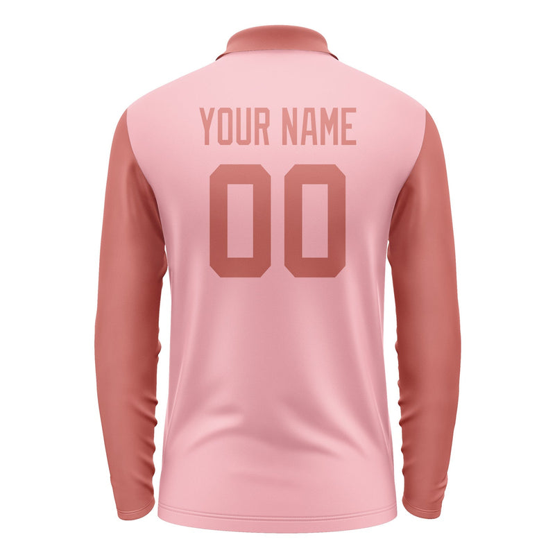 Custom Light Pink Copper Rose Long Sleeve Polo Shirt Pl212929B129
