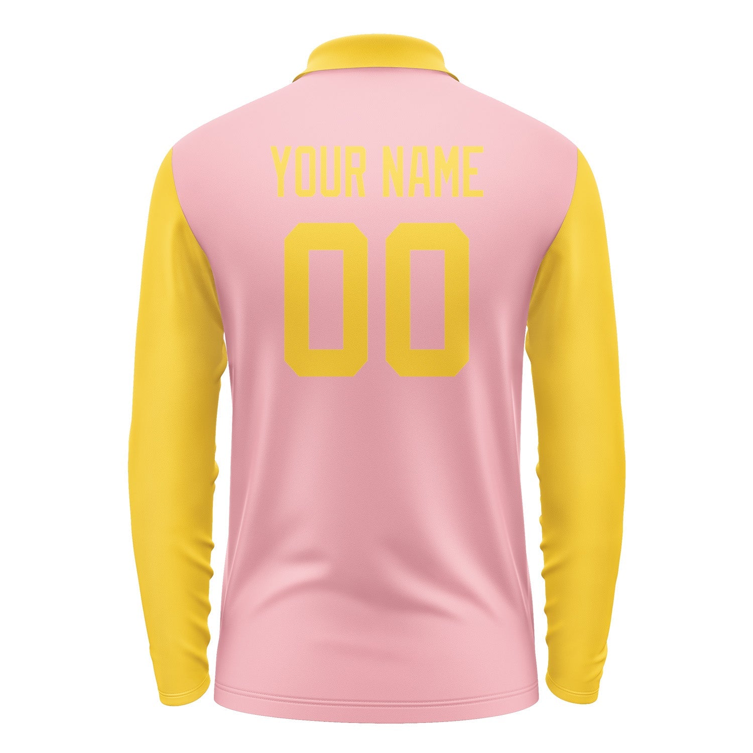 Custom Light Pink Gold Long Sleeve Polo Shirt Pl213030B130