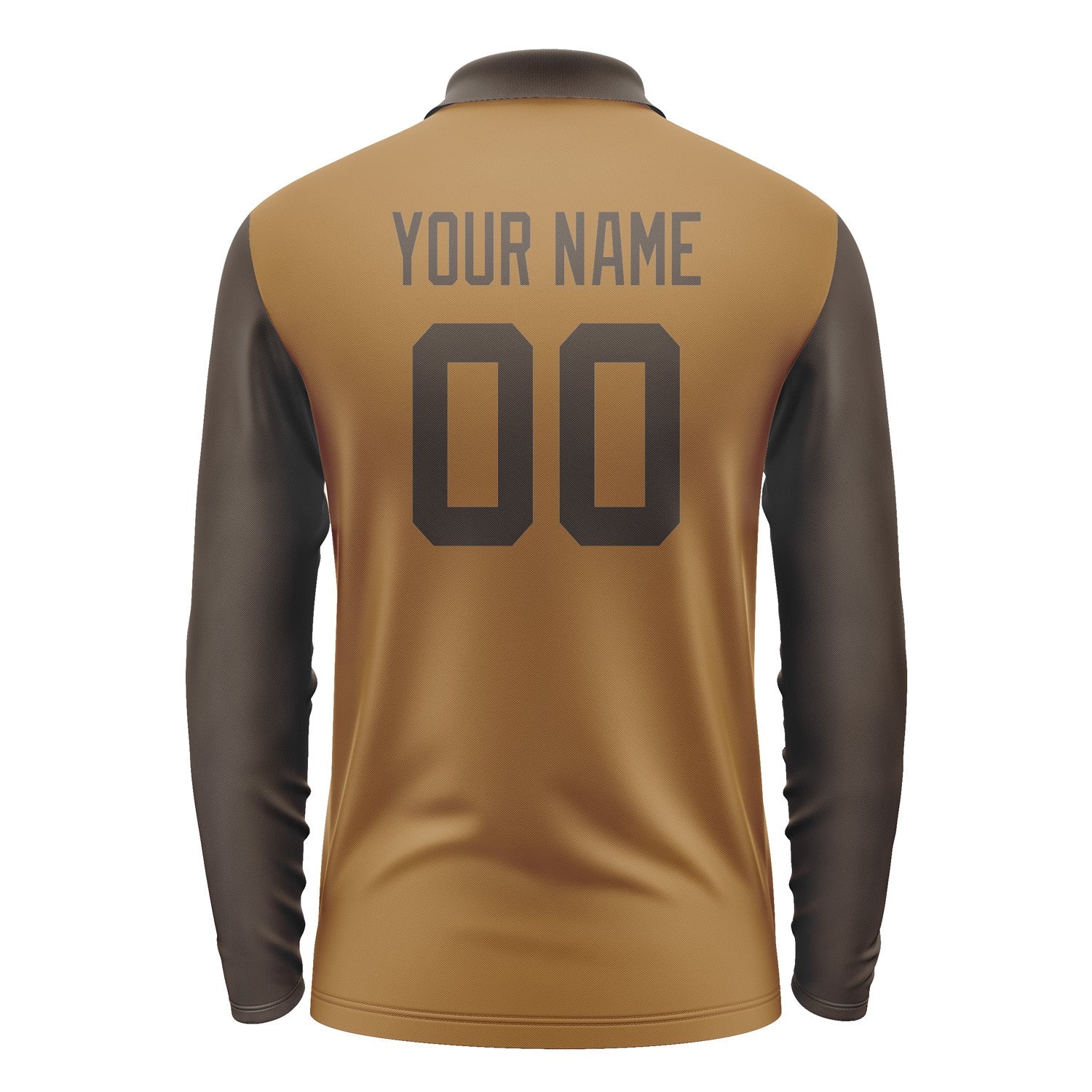 Custom Khaki Brown Long Sleeve Polo Shirt Pl220101B101