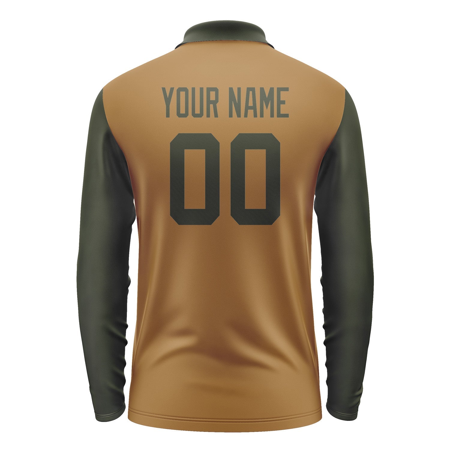 Custom Khaki Olive Long Sleeve Polo Shirt Pl220202B102