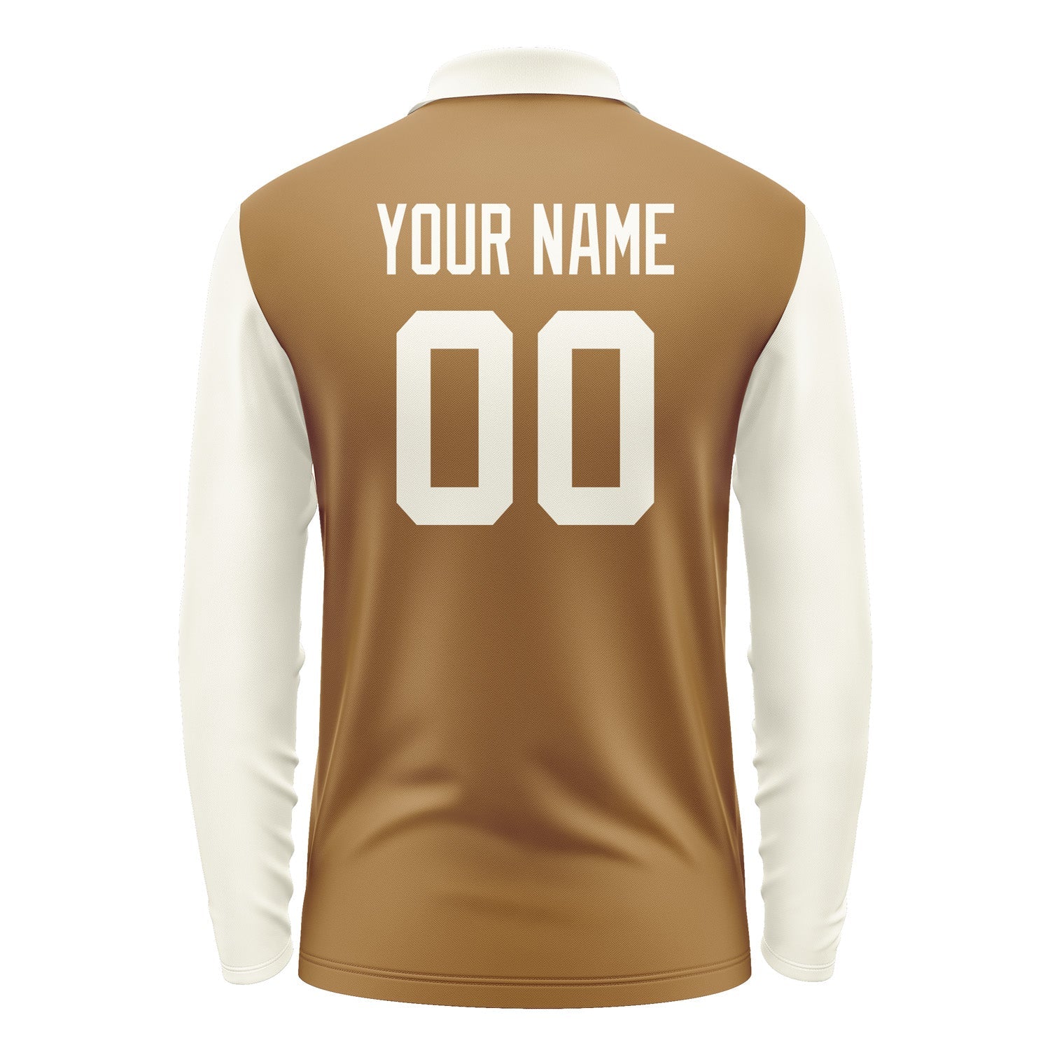 Custom Khaki Cream Long Sleeve Polo Shirt Pl220303B103