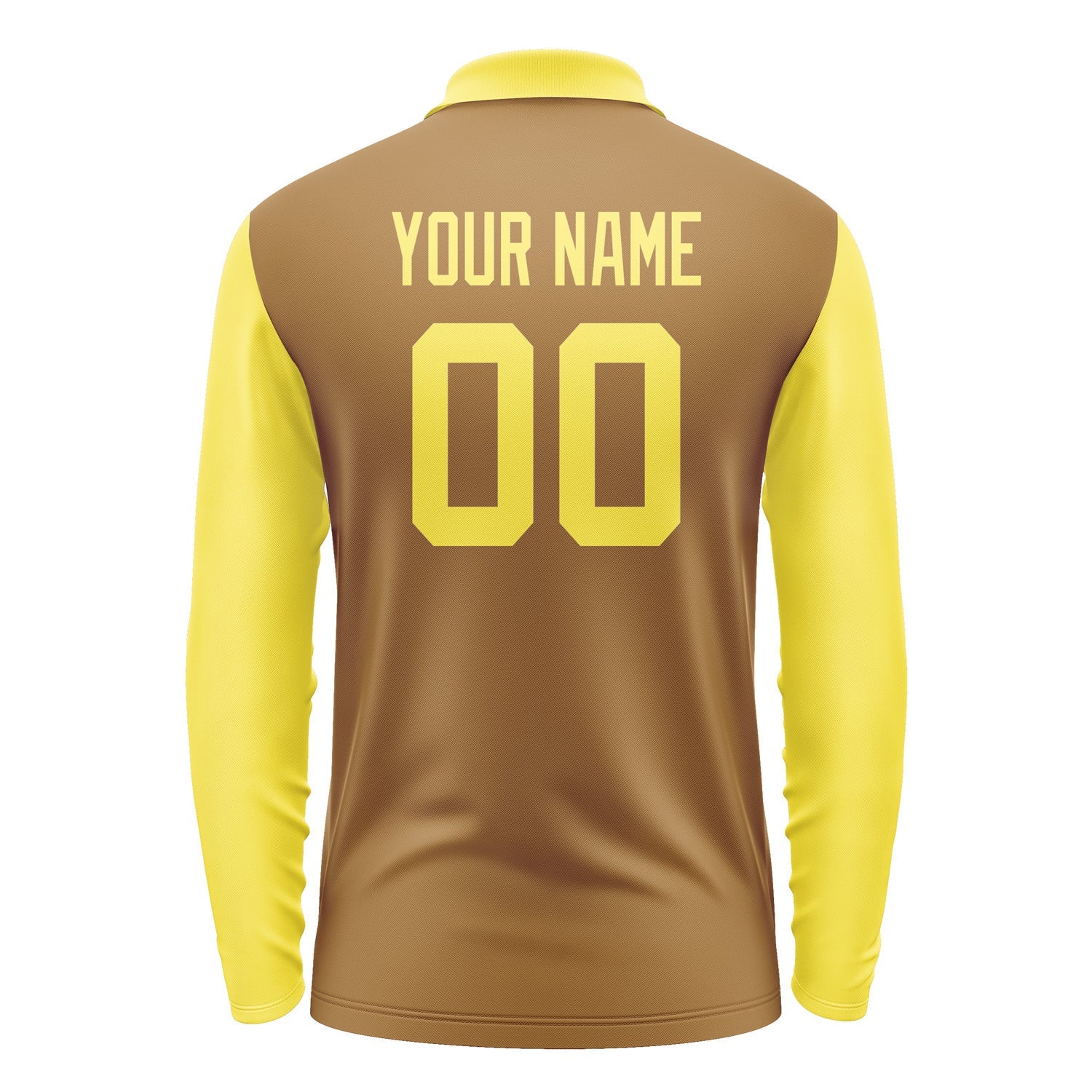 Custom Khaki Light Yellow Long Sleeve Polo Shirt Pl222626B126