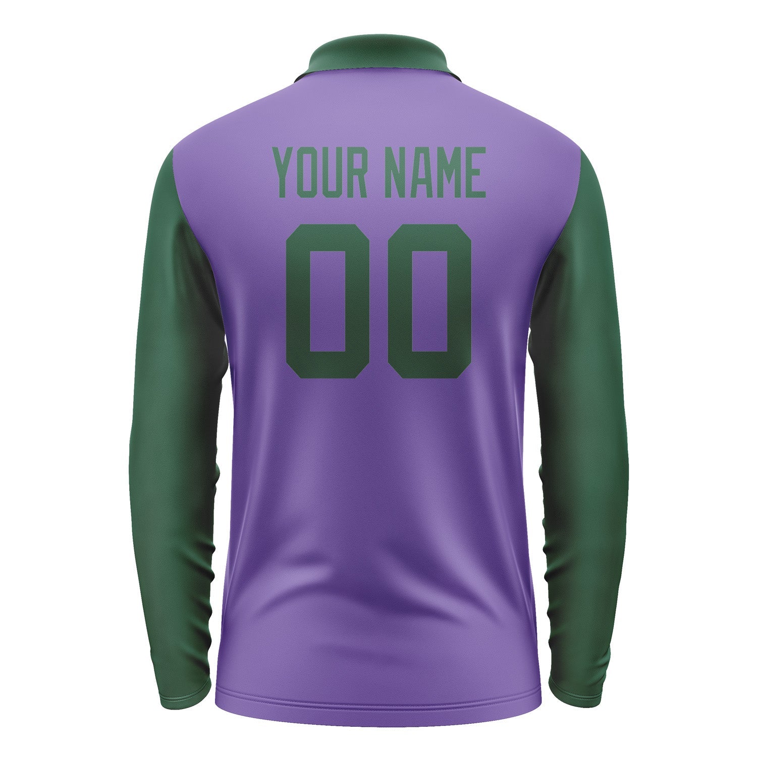 Custom Light Purple Green Long Sleeve Polo Shirt Pl230505B105