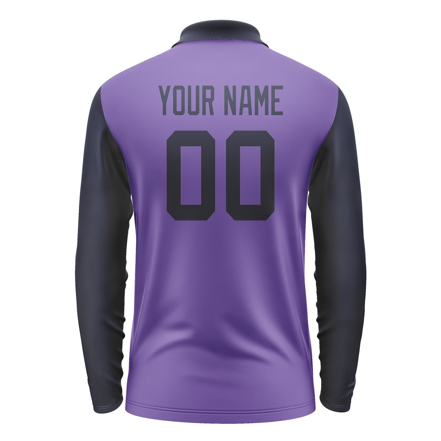 Custom Light Purple Navy Long Sleeve Polo Shirt Pl231111B111