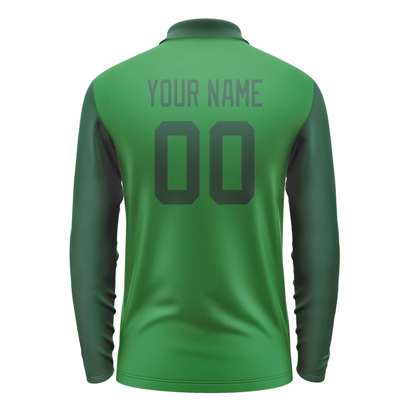 Custom Emerald Green Green Long Sleeve Polo Shirt Pl240505B105