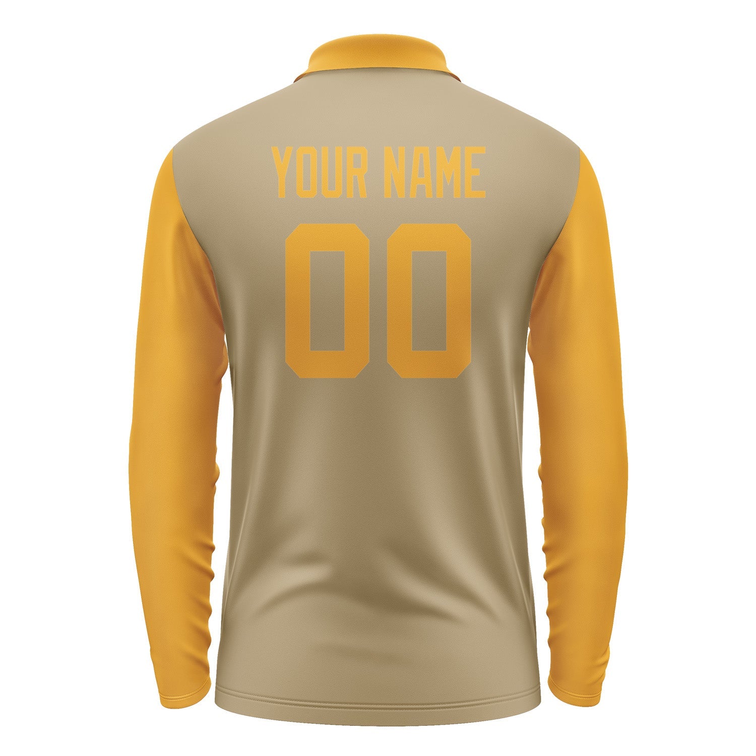 Custom Light Khaki Yellow Long Sleeve Polo Shirt Pl251919B119