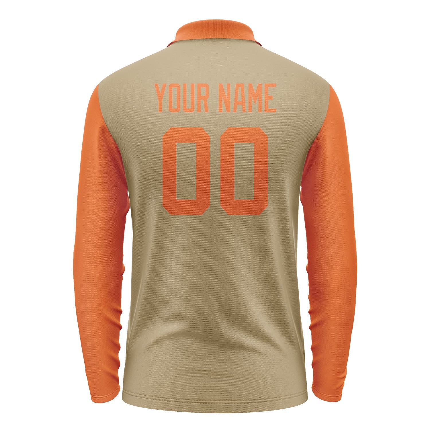 Custom Light Khaki Orange Long Sleeve Polo Shirt Pl252828B128