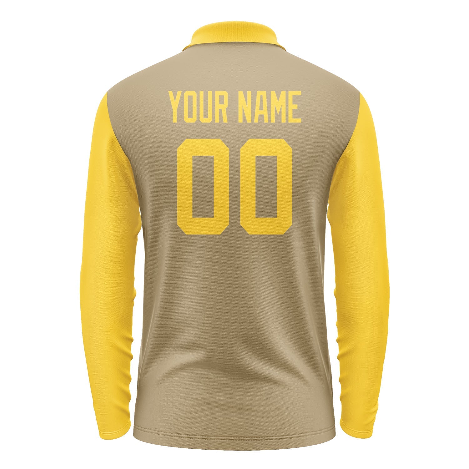 Custom Light Khaki Gold Long Sleeve Polo Shirt Pl253030B130