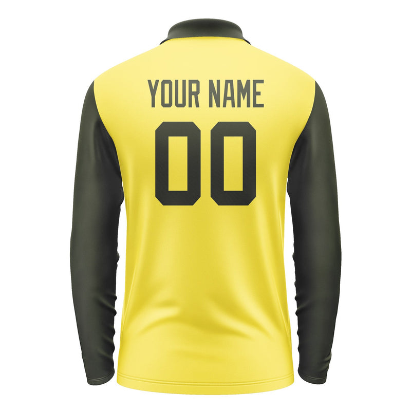 Custom Light Yellow Olive Long Sleeve Polo Shirt Pl260202B102