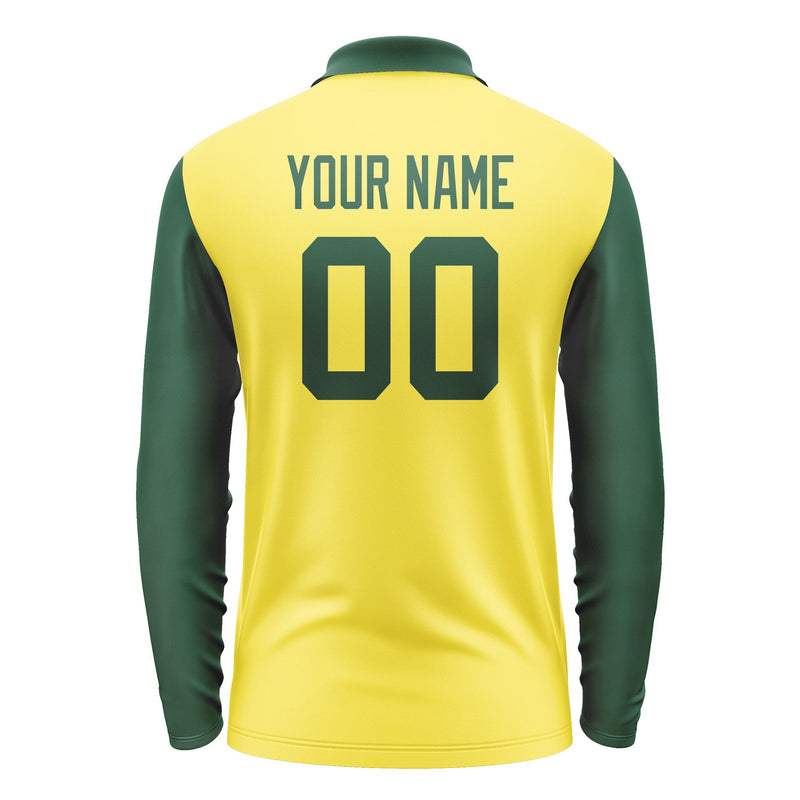 Custom Light Yellow Green Long Sleeve Polo Shirt Pl260505B105