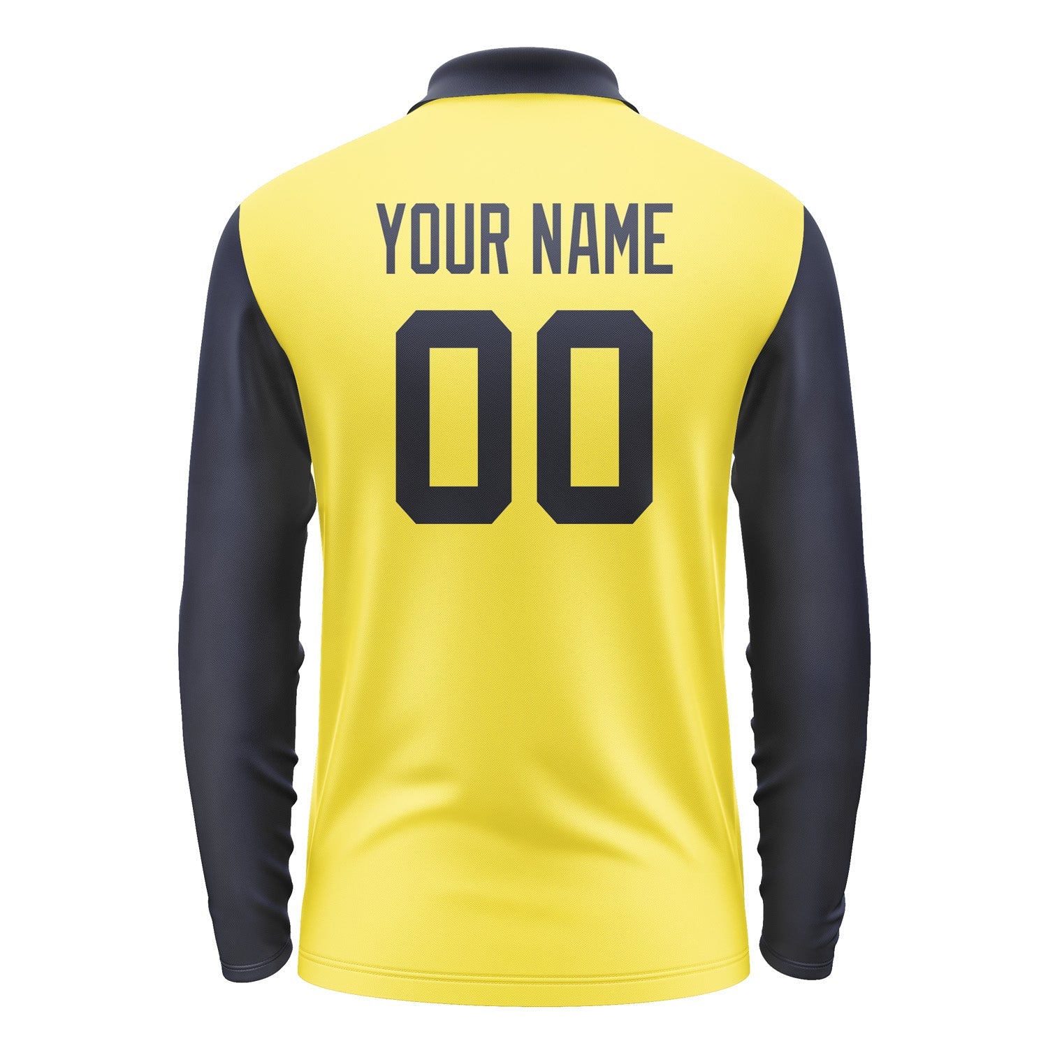 Custom Light Yellow Navy Long Sleeve Polo Shirt Pl261111B111