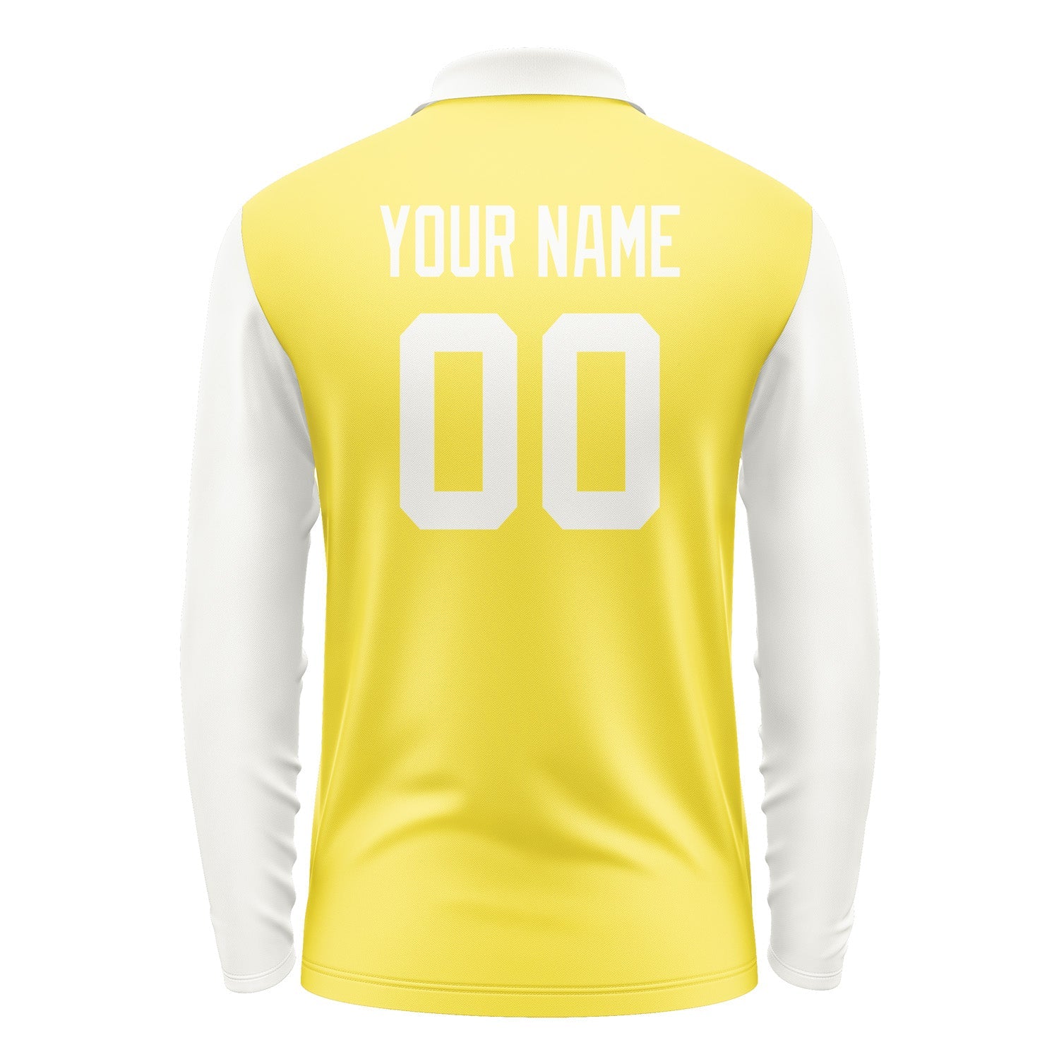 Custom Light Yellow White Long Sleeve Polo Shirt Pl261818B118