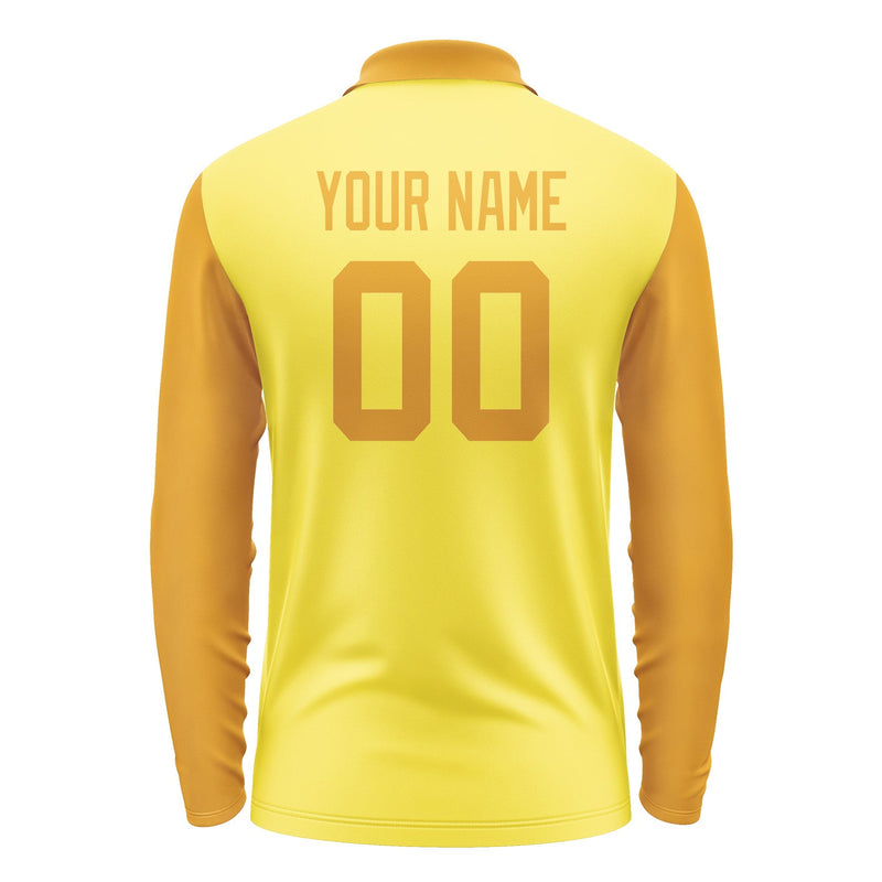 Custom Light Yellow Yellow Long Sleeve Polo Shirt Pl261919B119