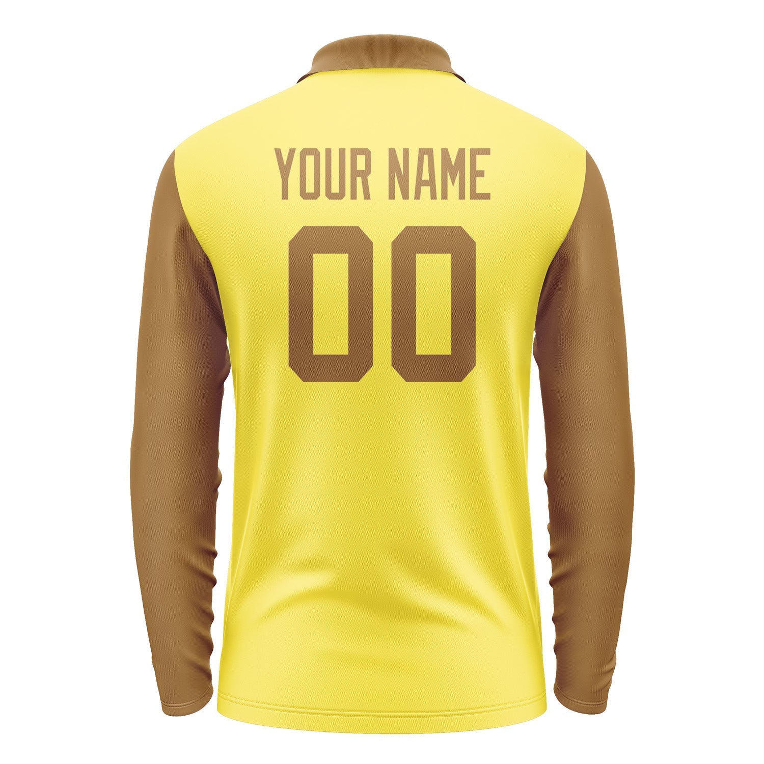 Custom Light Yellow Khaki Long Sleeve Polo Shirt Pl262222B122