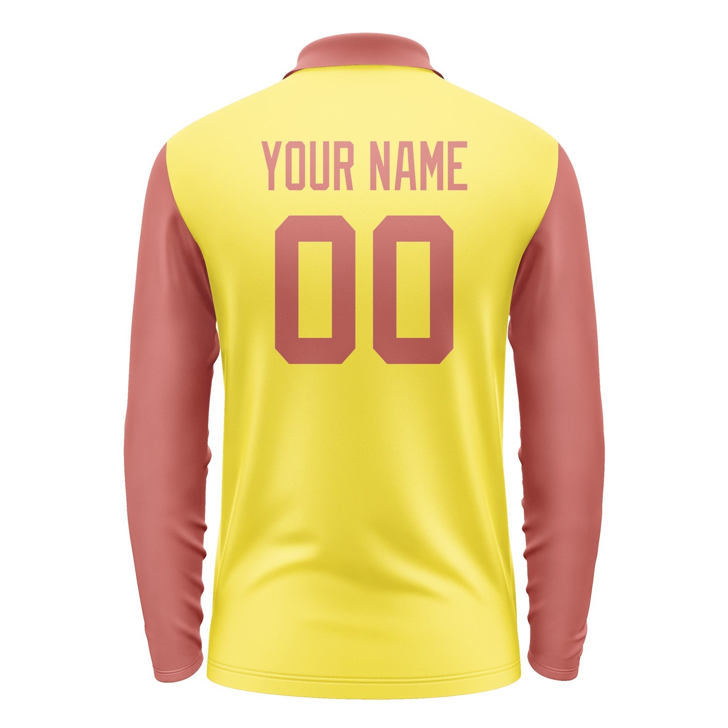 Custom Light Yellow Copper Rose Long Sleeve Polo Shirt Pl262929B129