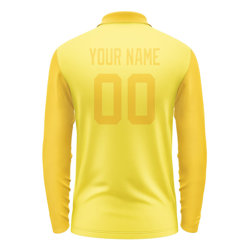 Custom Light Yellow Gold Long Sleeve Polo Shirt Pl263030B130