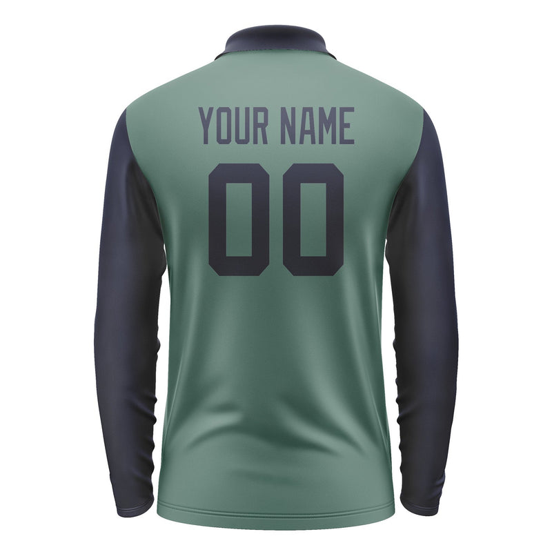 Custom Blue Green Navy Long Sleeve Polo Shirt Pl271111B111