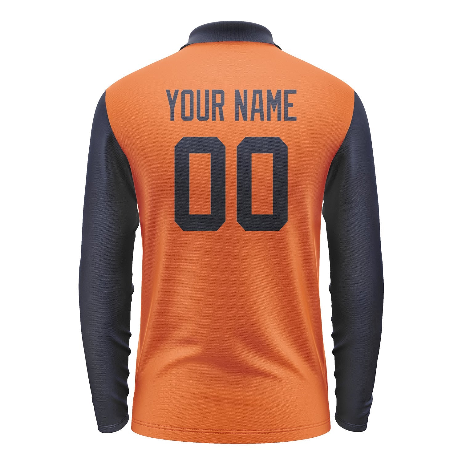 Custom Orange Navy Long Sleeve Polo Shirt Pl281111B111