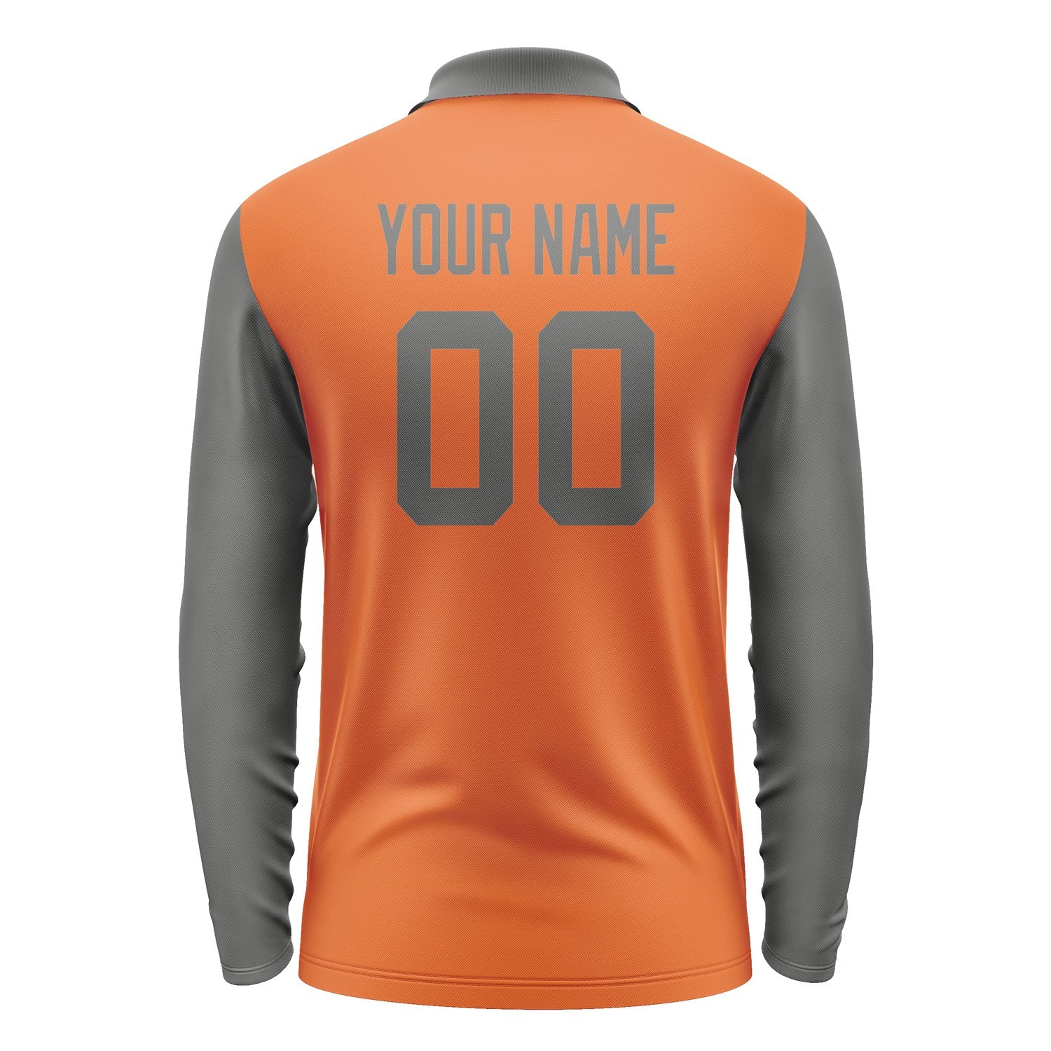 Custom Orange Dark Grey Long Sleeve Polo Shirt Pl282020B120