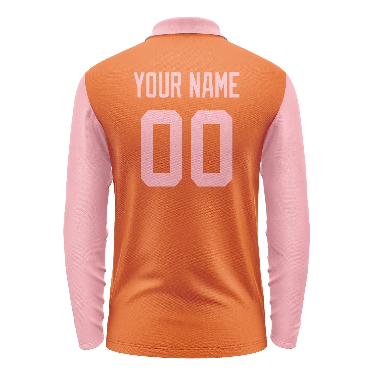 Custom Orange Light Pink Long Sleeve Polo Shirt Pl282121B121