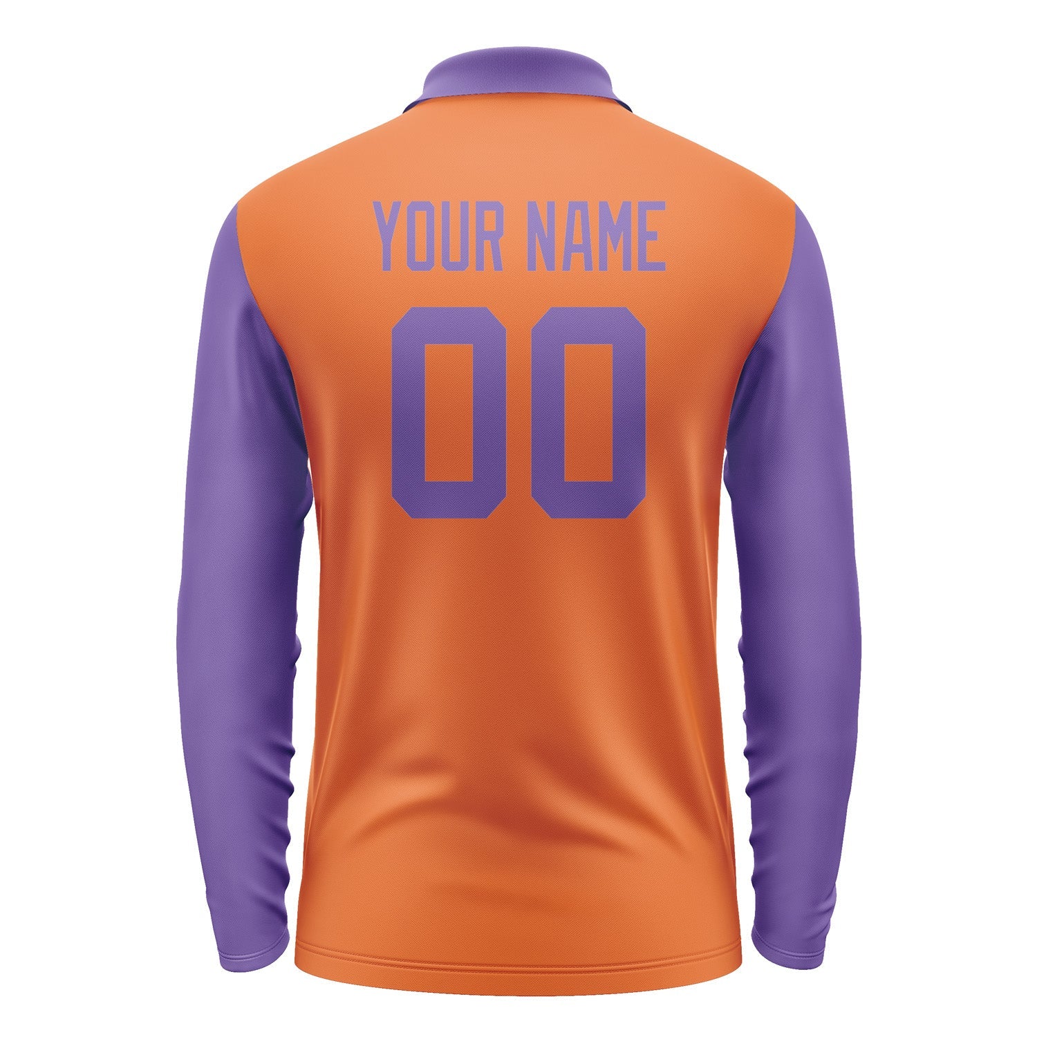 Custom Orange Light Purple Long Sleeve Polo Shirt Pl282323B123
