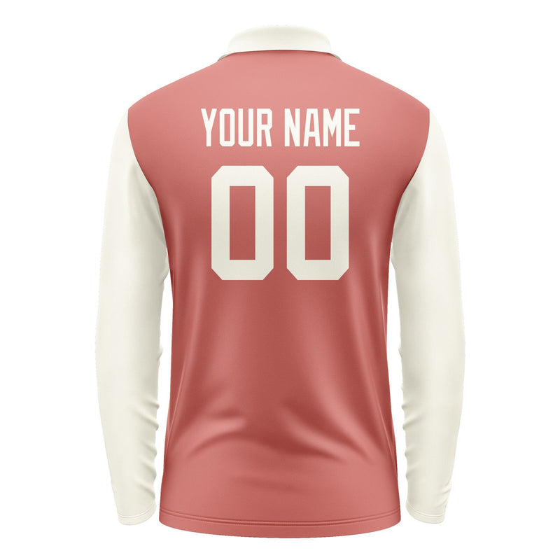 Custom Copper Rose Cream Long Sleeve Polo Shirt Pl290303B103