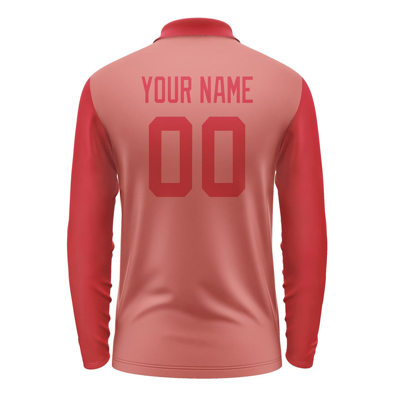 Custom Copper Rose Red Long Sleeve Polo Shirt Pl291414B114