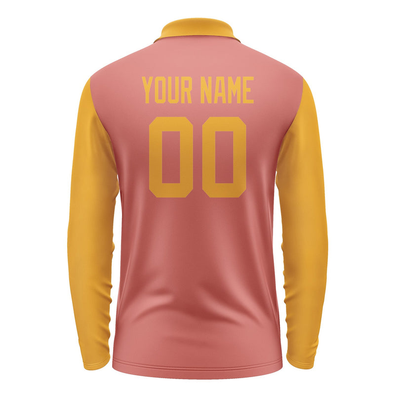 Custom Copper Rose Yellow Long Sleeve Polo Shirt Pl291919B119