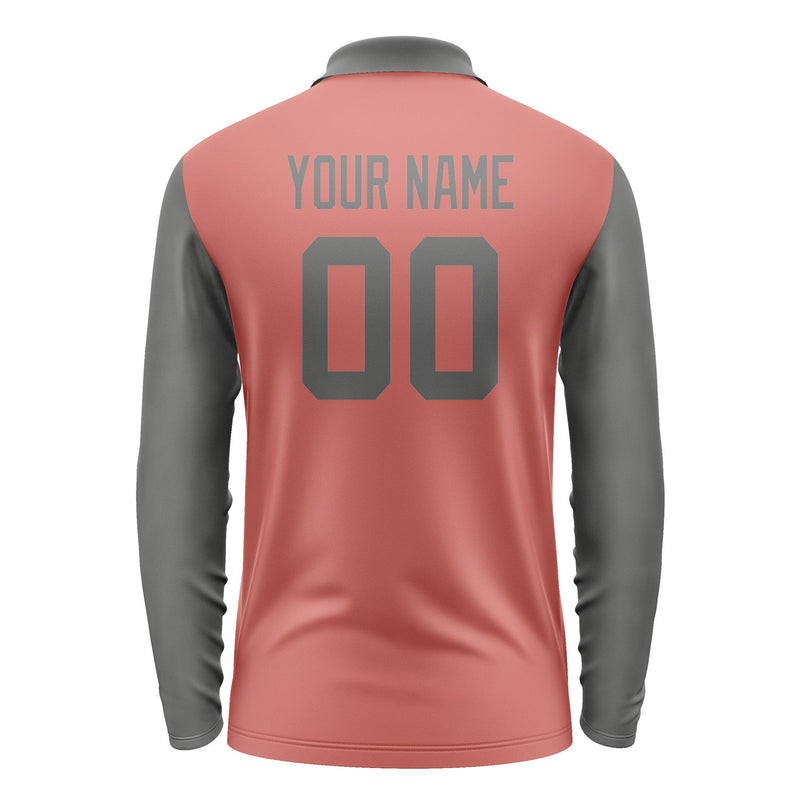 Custom Copper Rose Dark Grey Long Sleeve Polo Shirt Pl292020B120