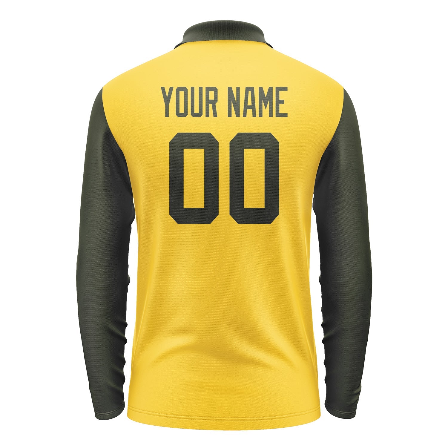 Custom Gold Olive Long Sleeve Polo Shirt Pl300202B102