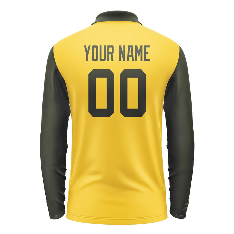 Custom Gold Olive Long Sleeve Polo Shirt Pl300202B102