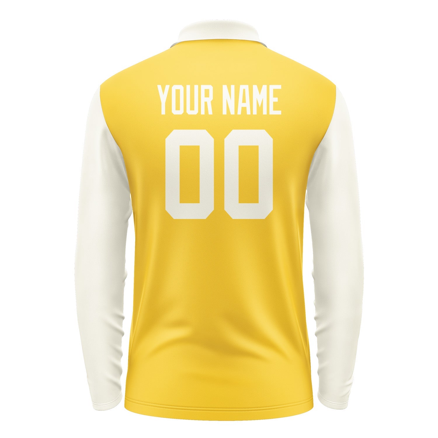 Custom Gold Cream Long Sleeve Polo Shirt Pl300303B103