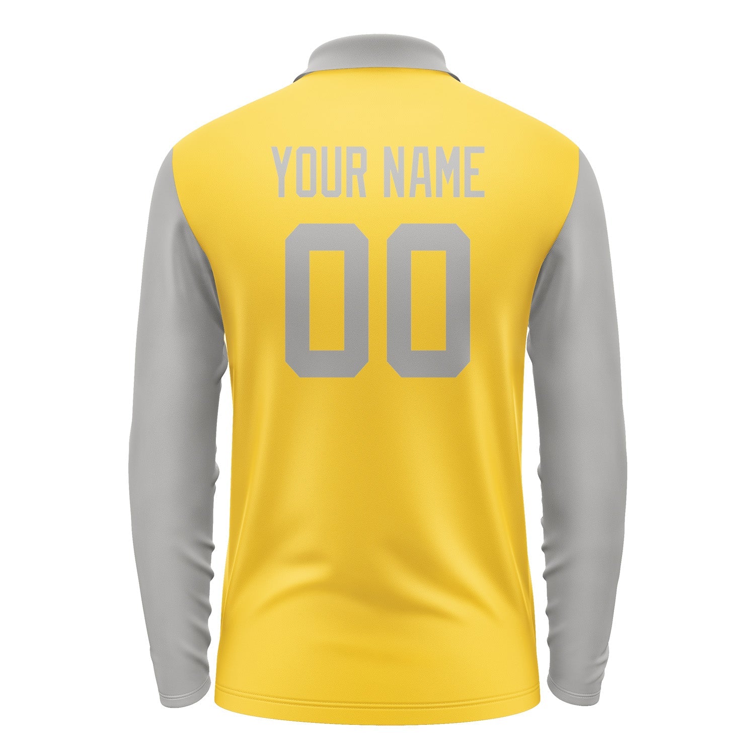 Custom Gold Gray Long Sleeve Polo Shirt Pl300404B104