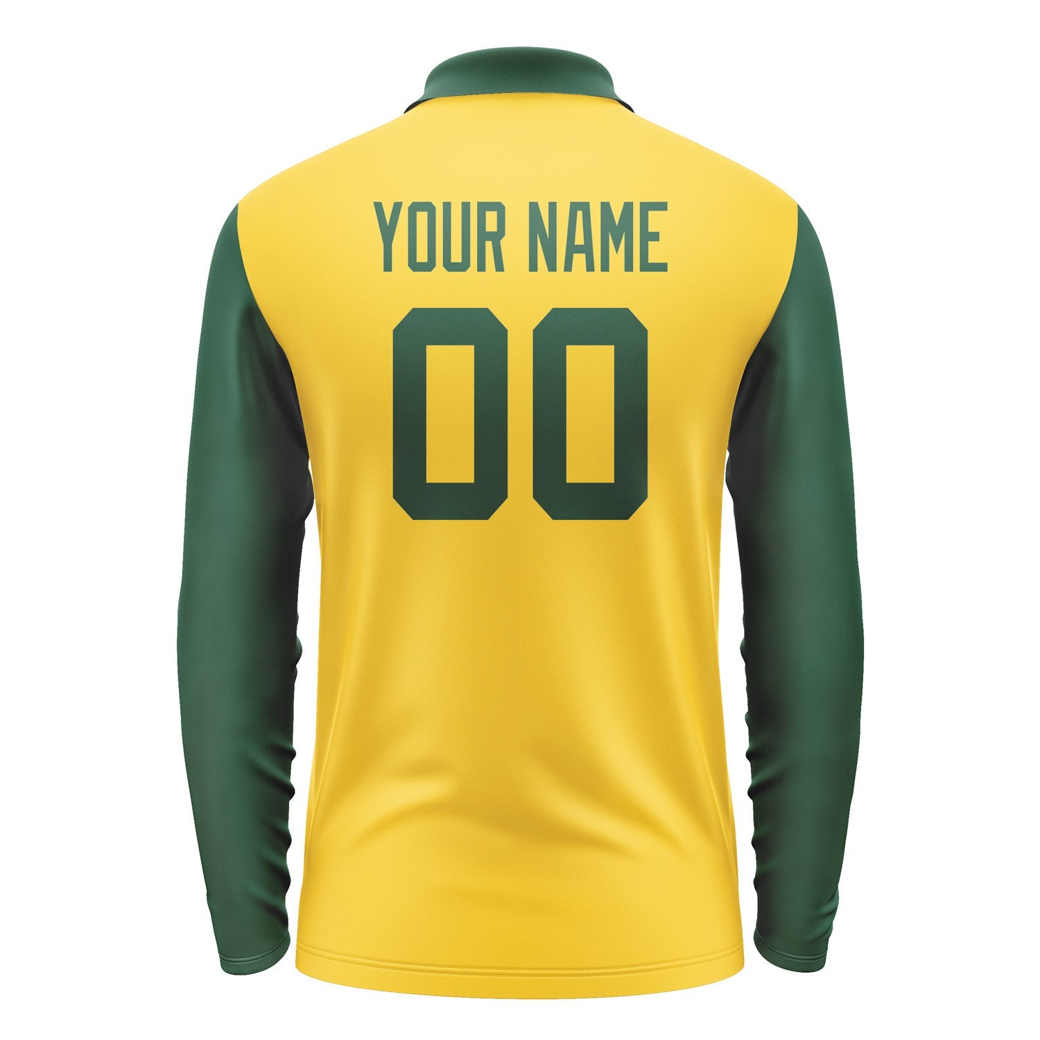 Custom Gold Green Long Sleeve Polo Shirt Pl300505B105