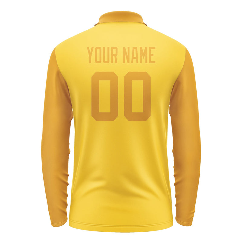 Custom Gold Yellow Long Sleeve Polo Shirt Pl301919B119
