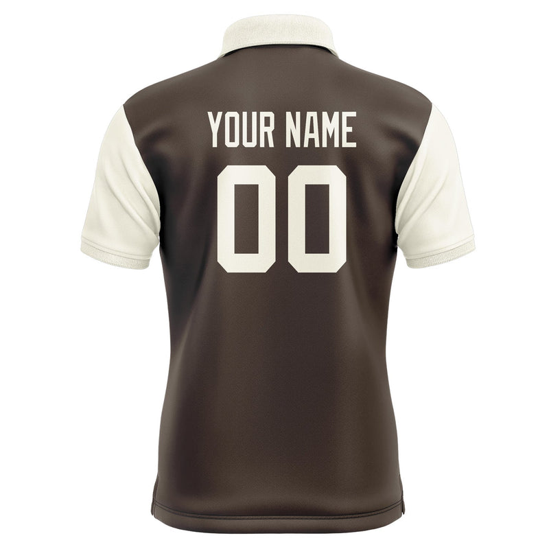 Custom Brown Cream Short-Sleeve Polo Shirt PO010303B103