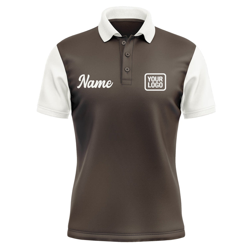 Custom Brown White Short-Sleeve Polo Shirt PO011818B118