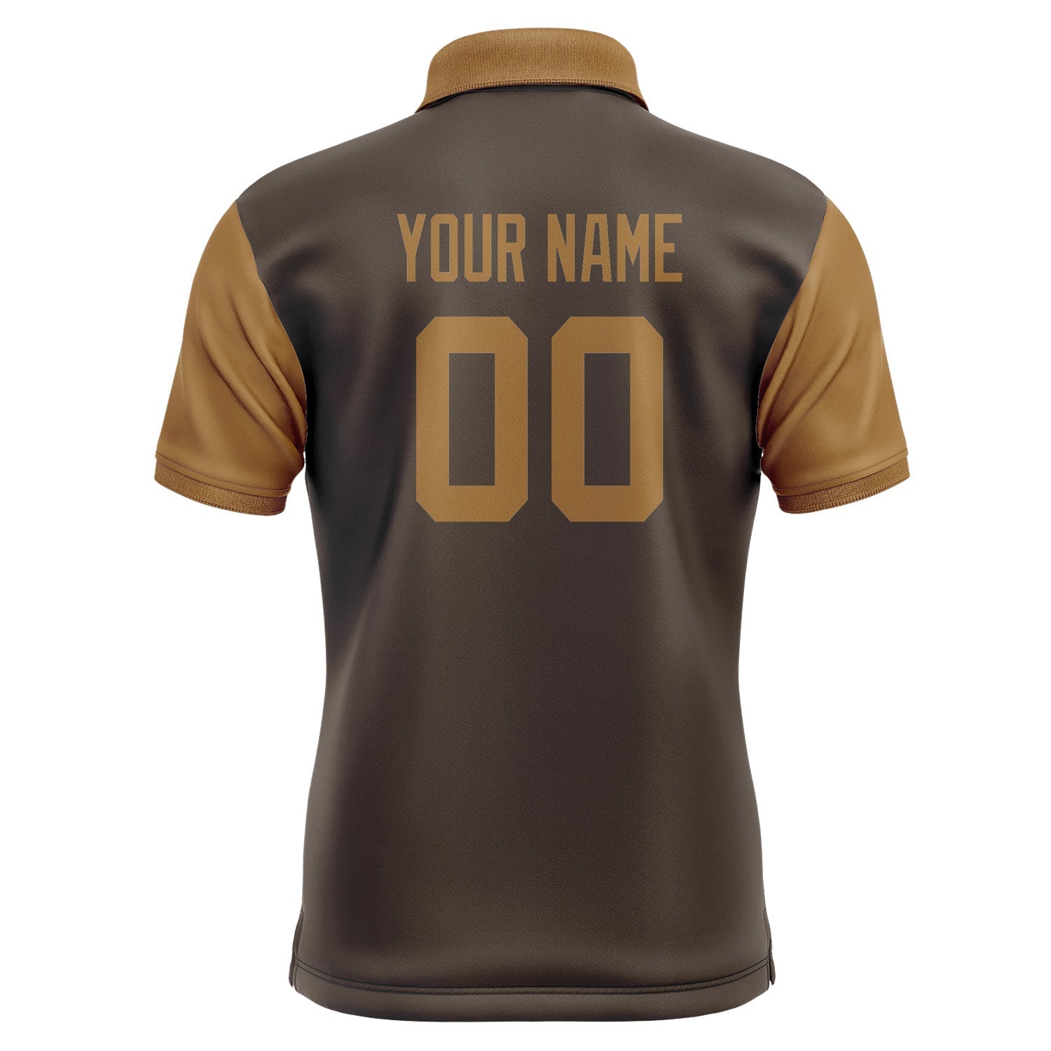 Custom Brown Khaki Short-Sleeve Polo Shirt PO012222B122