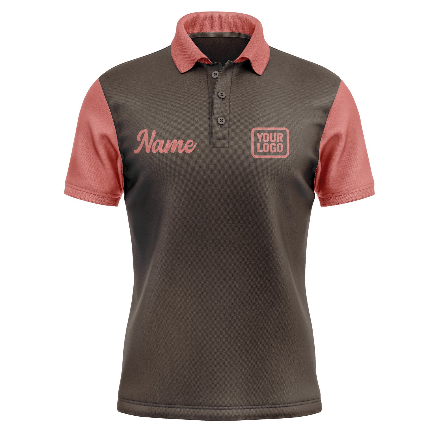 Custom Brown Copper Rose Short-Sleeve Polo Shirt PO012929B129